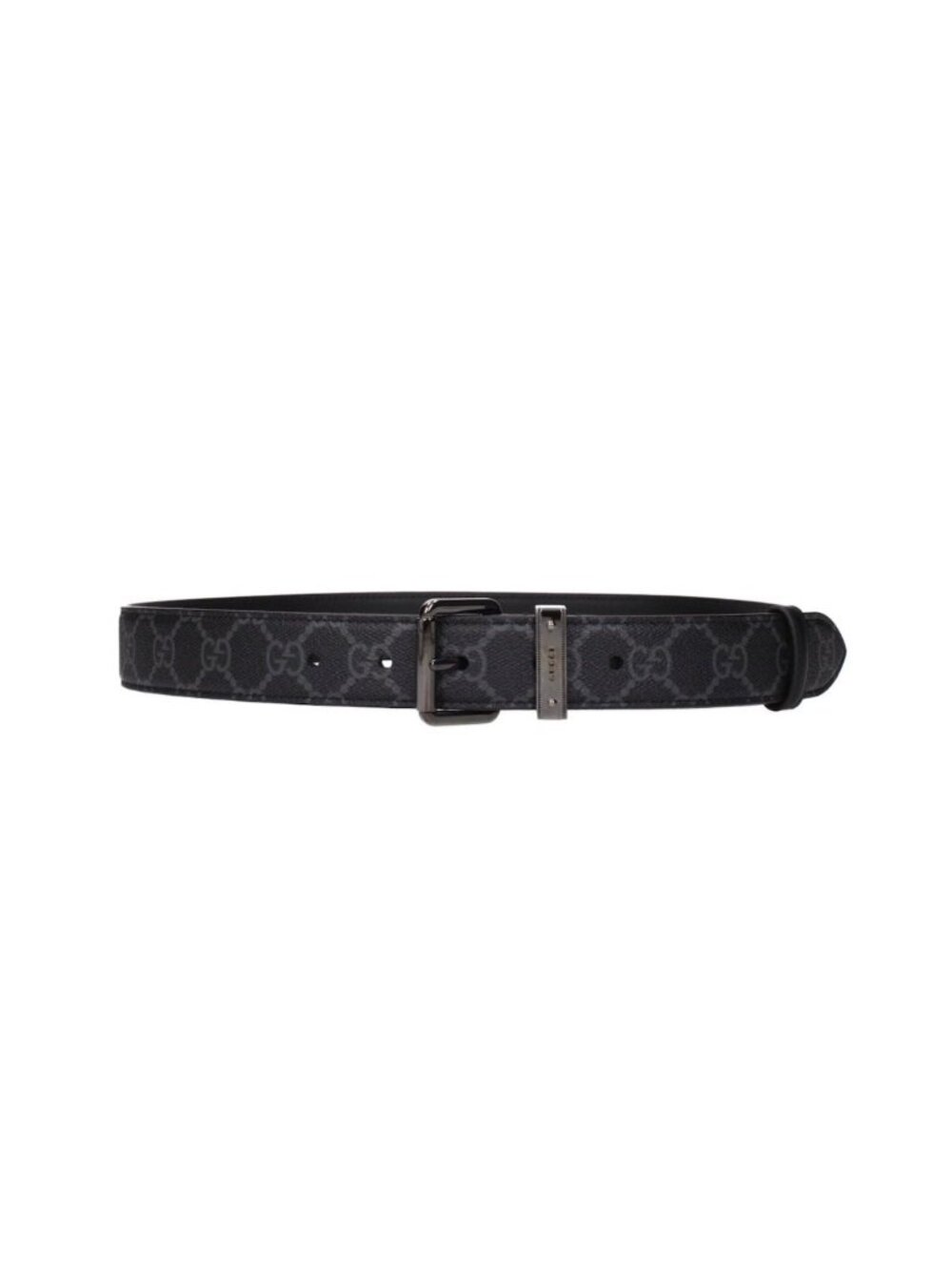 Gucci Men’s GG Supreme Coated Canvas W3cm Monogrammed Belt Black 105cm 822150
